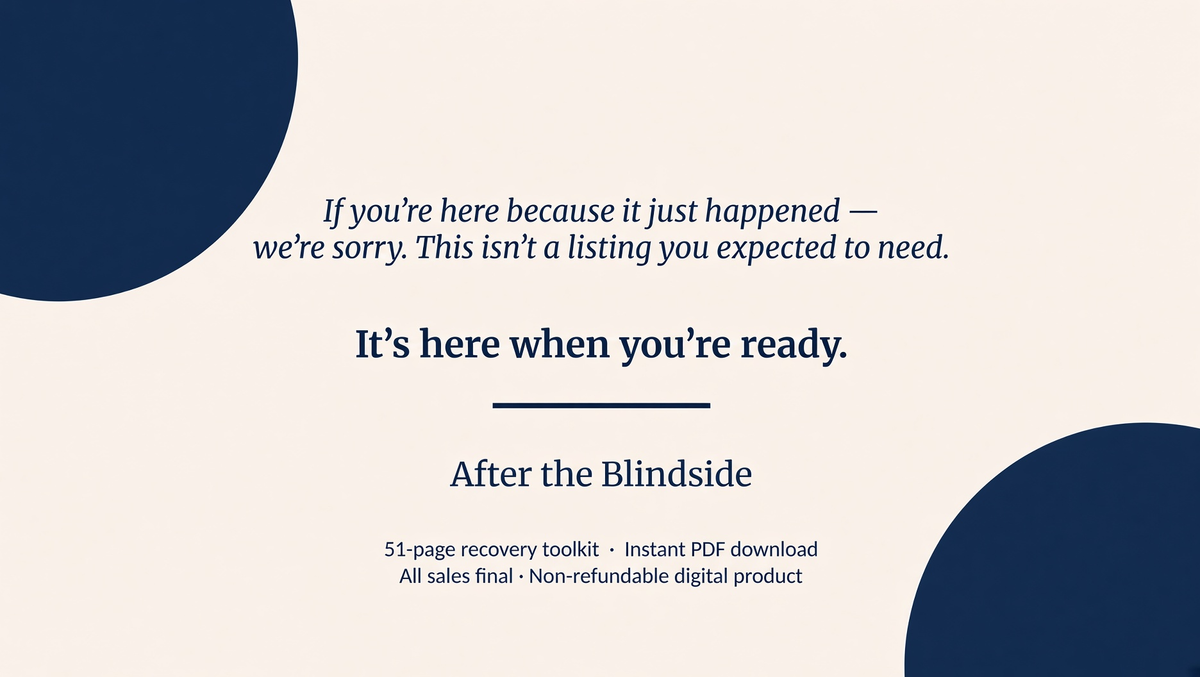 After the Blindside Rebuilding When the Exit Wasn't Fair A 51-Page Recovery Toolkit & 30-Day Journal for Nonprofit Leaders — with Career Confidence tools from Reference Ready