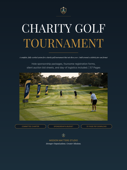 Charity Golf Tournament Launch System product cover — Mission Matters Studio