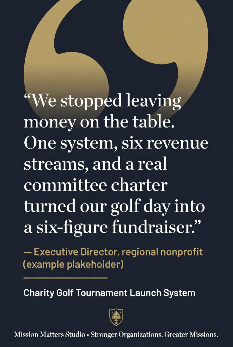 Nonprofit fundraiser testimonial for the Charity Golf Tournament Launch System